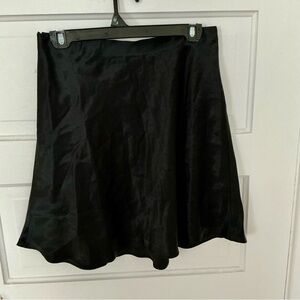 Weekday Black Satin Skater Skirt